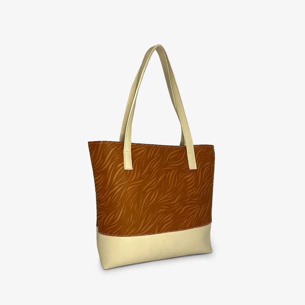 Color Blocked Light Brown White