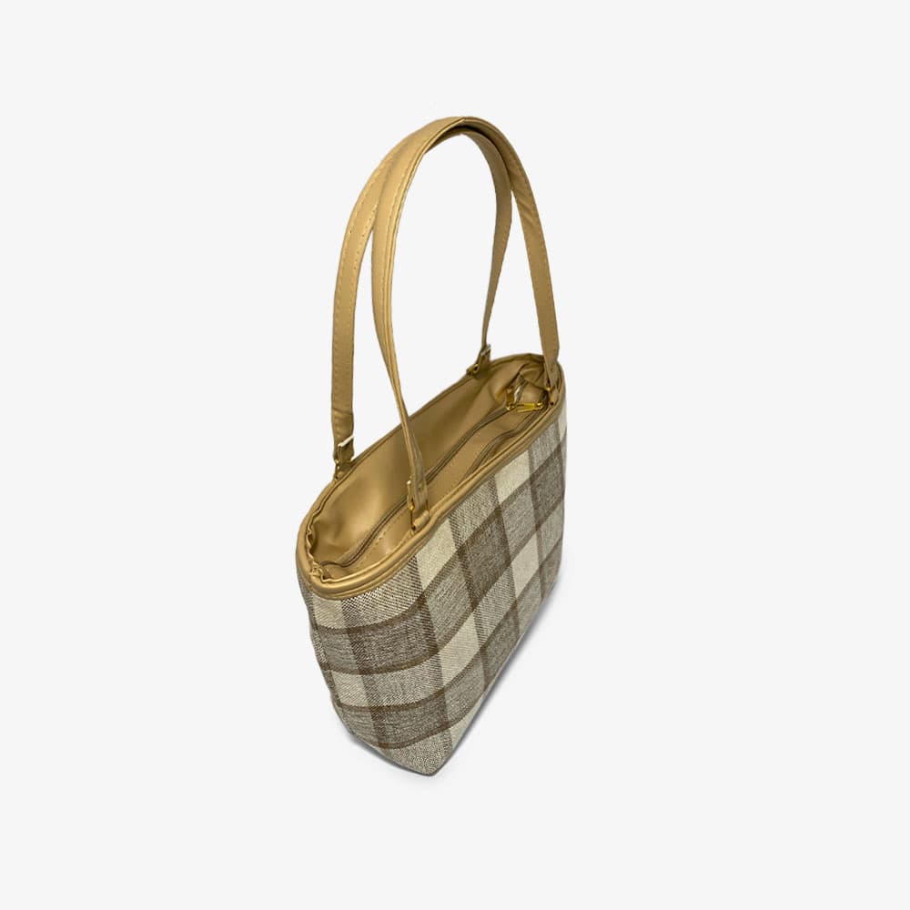 Zenve Check Pattern Tote Bag Gray