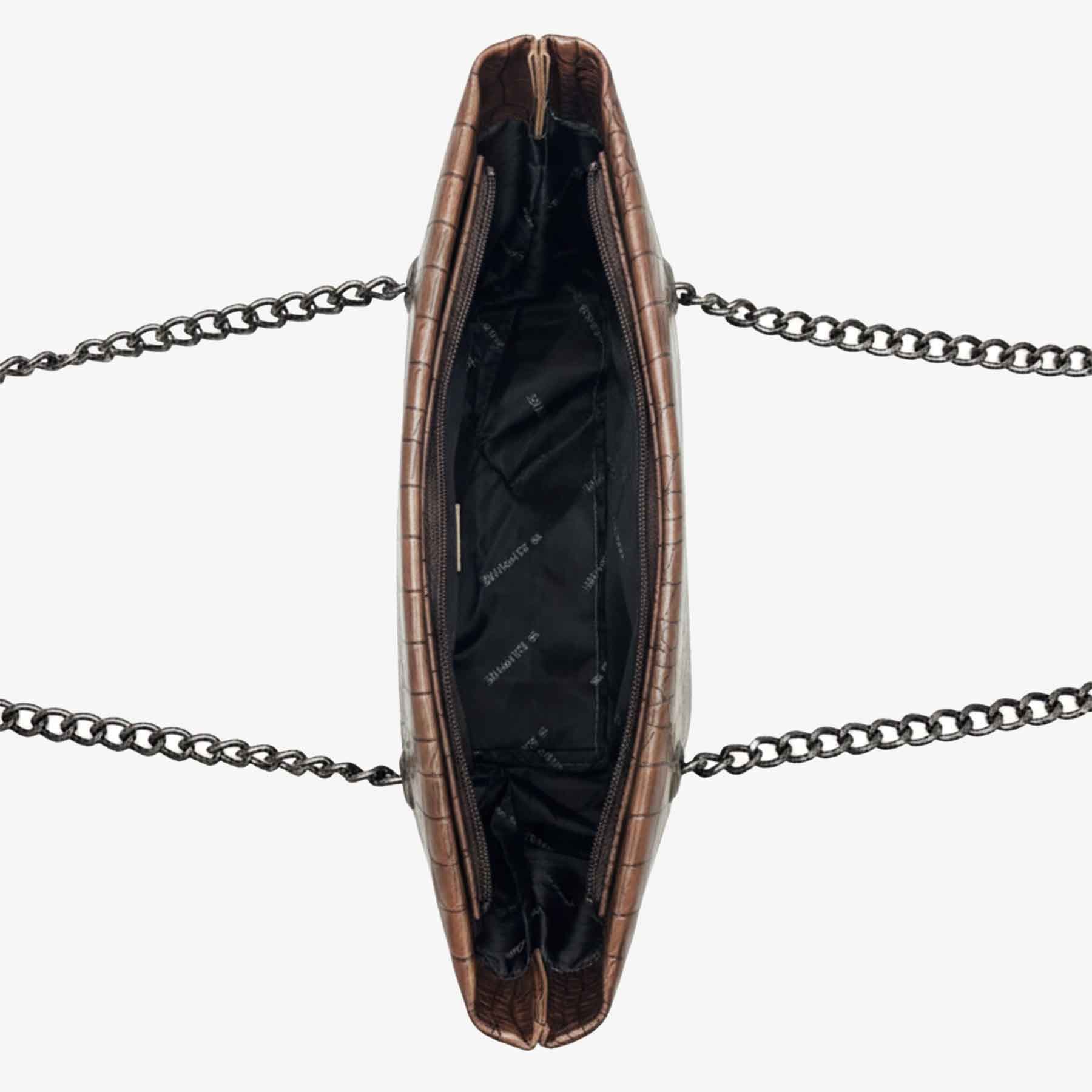 Premium Croco Leather Tote Bag Dark Brown