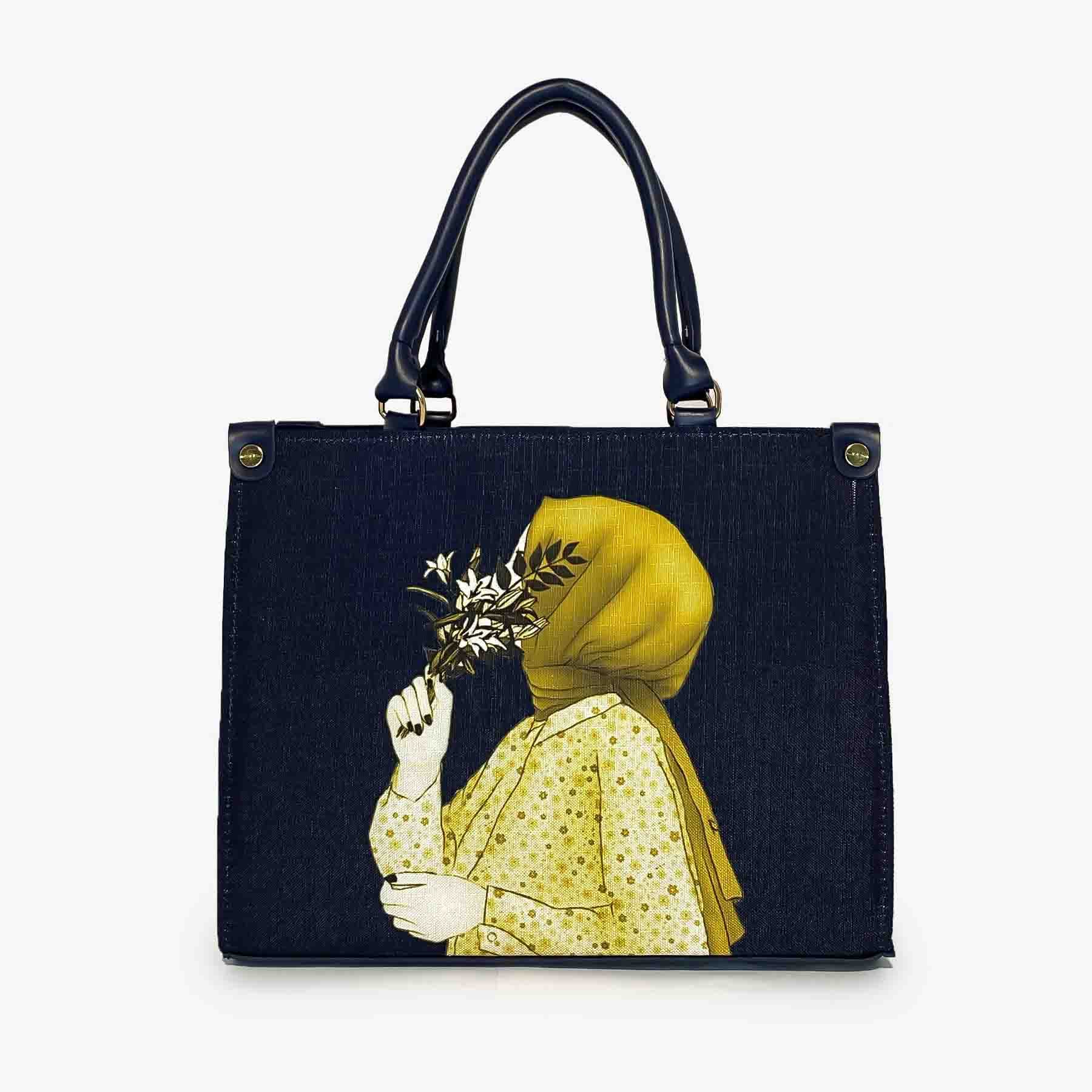 Hijab Girl Tote Bag Blue