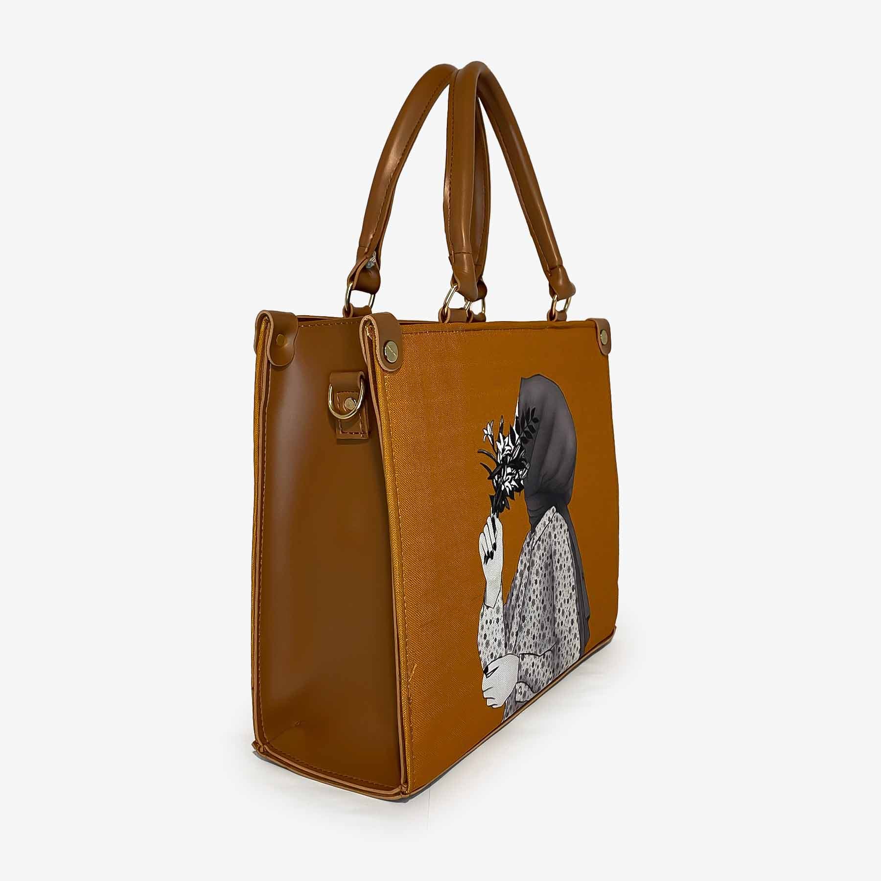 Hijab Girl Tote Bag Brown