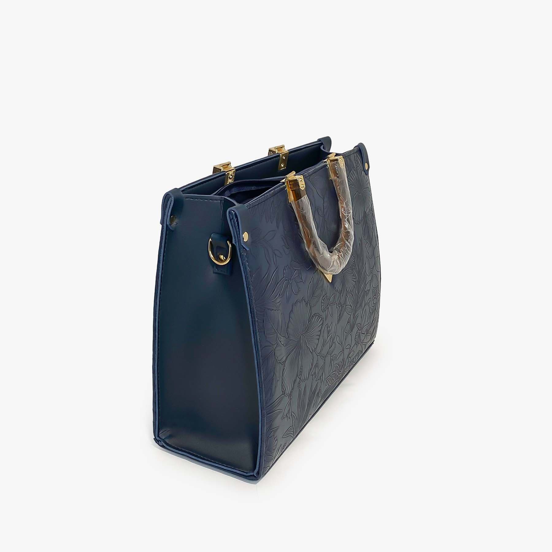 Flowers Designing Tote Bag Blue