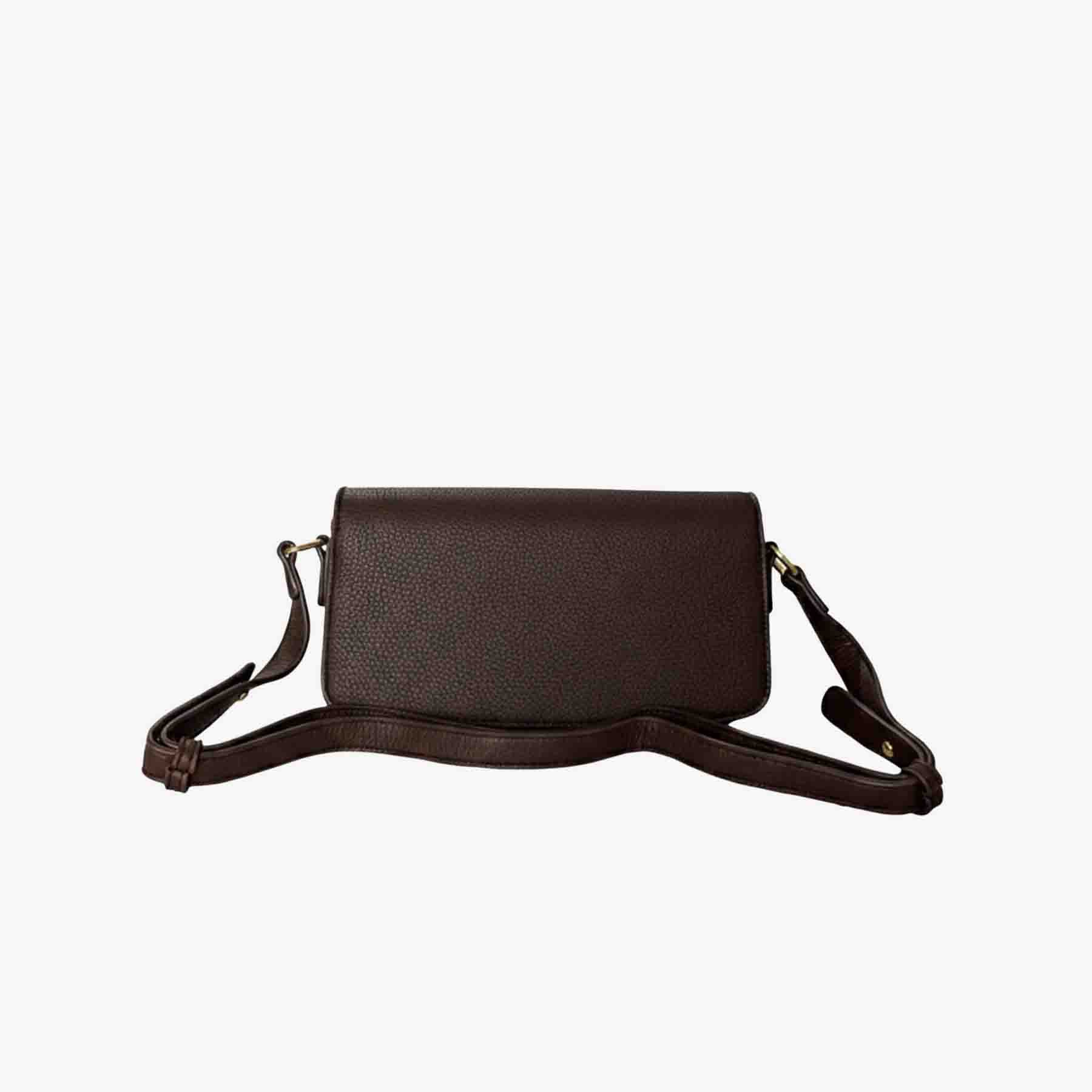 Small Pebbled Leather Crossbody Brown