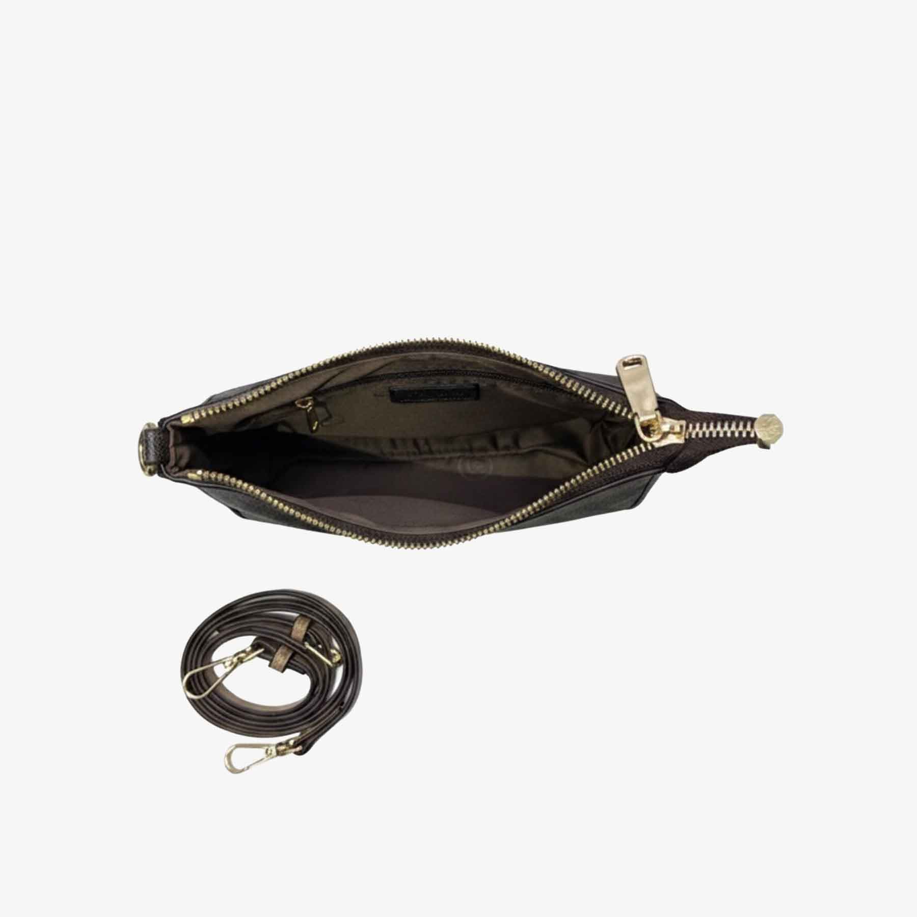 Zenve Checkered Underarm Bag Dark Brown