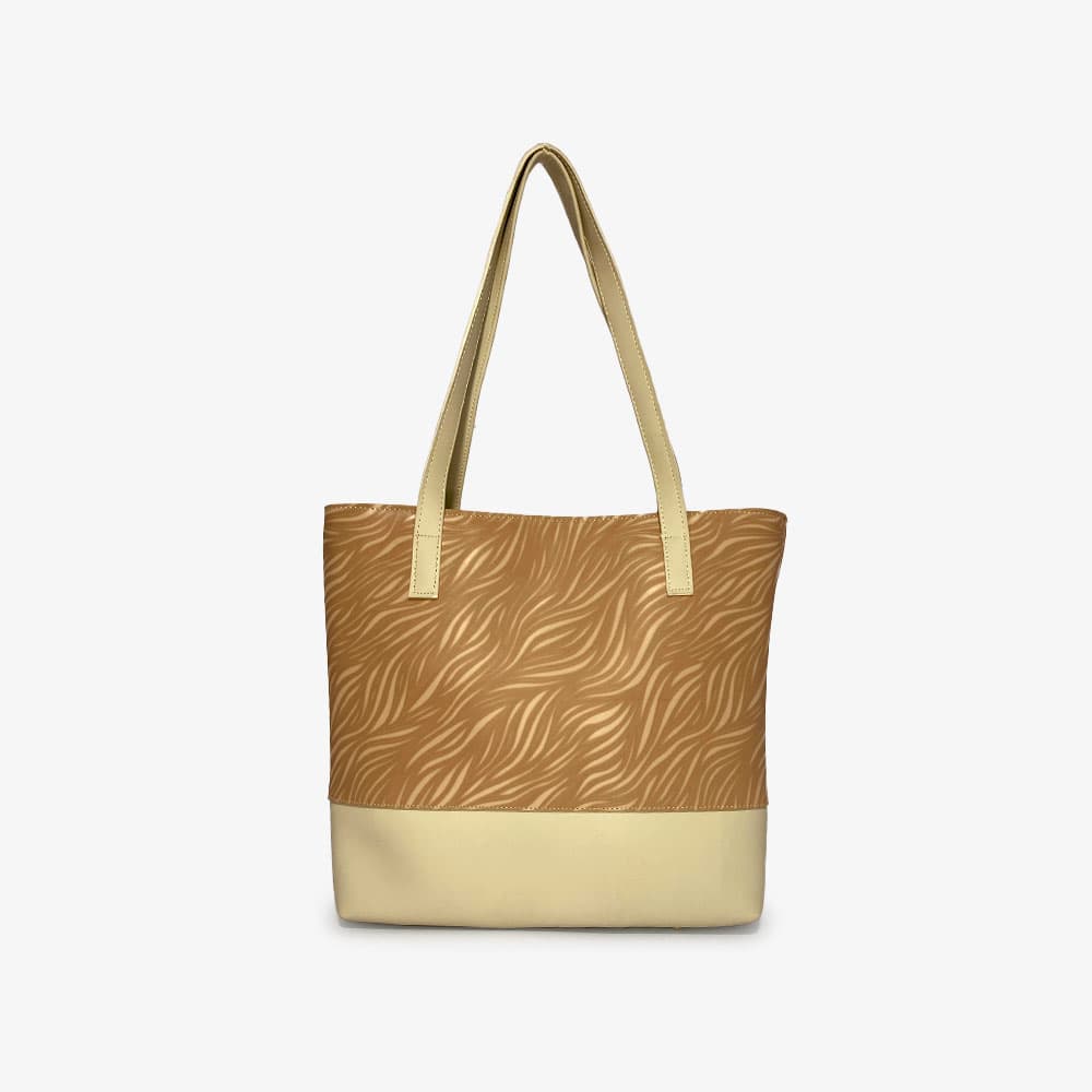 Color Blocked Light Brown White