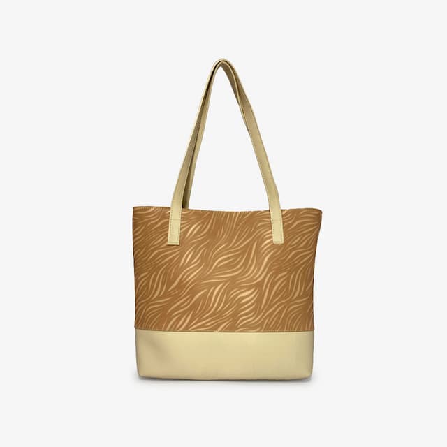 Color Blocked Light Brown White