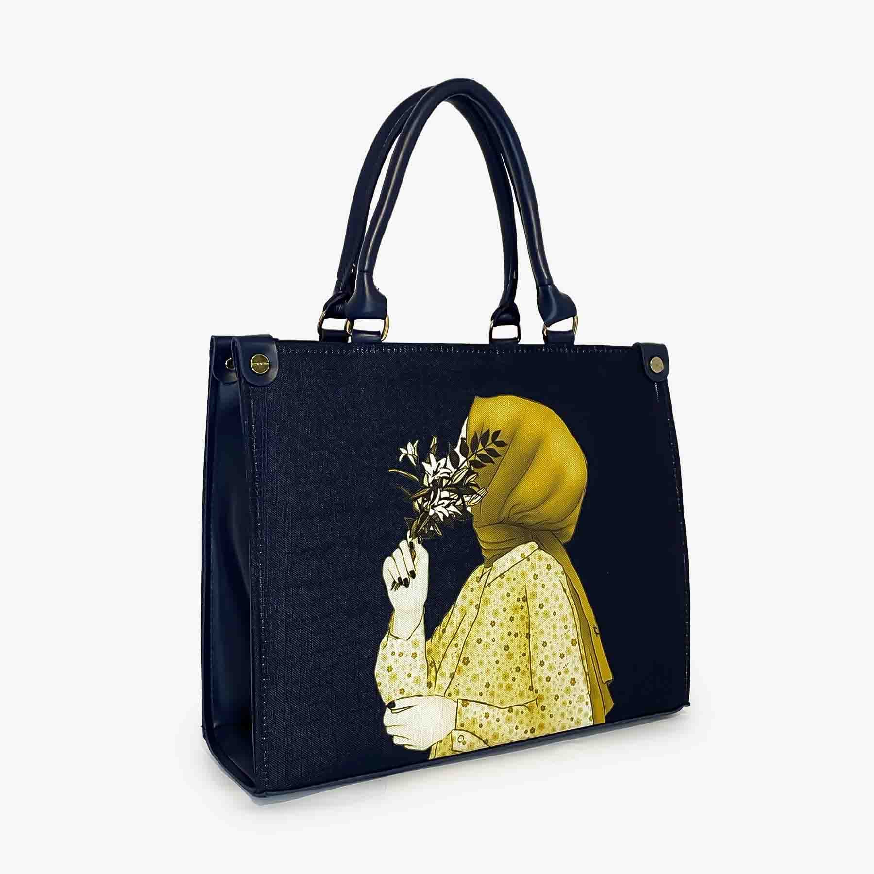 Hijab Girl Tote Bag Blue