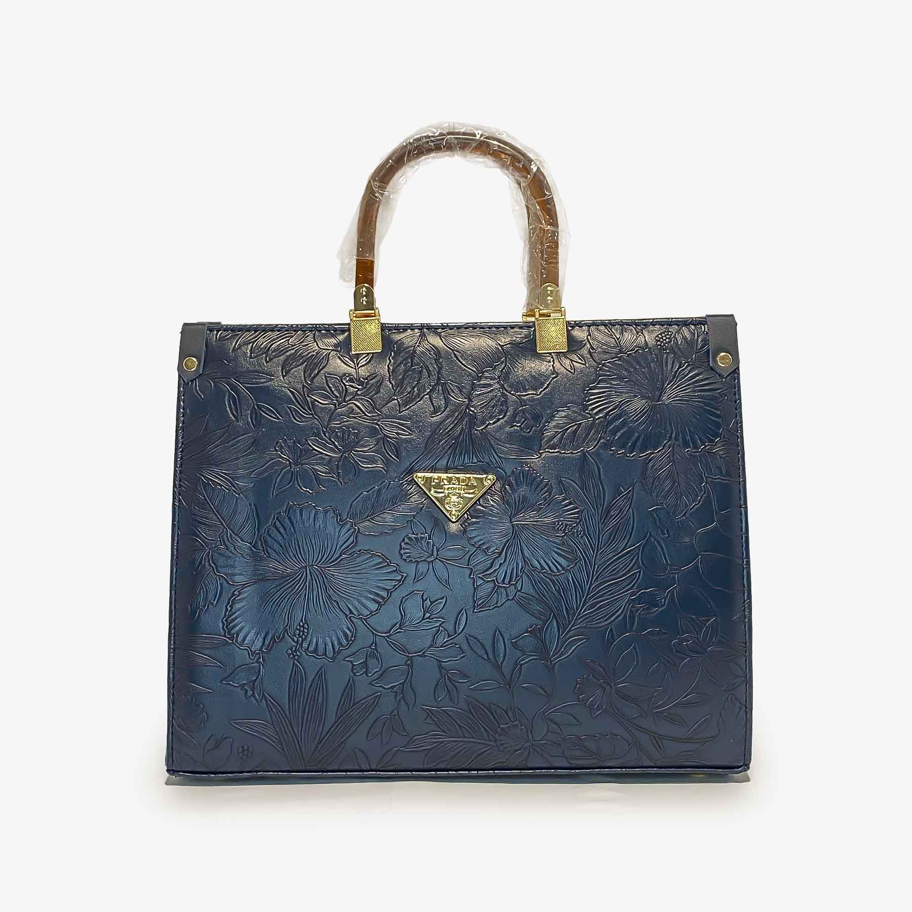 Flowers Designing Tote Bag Blue