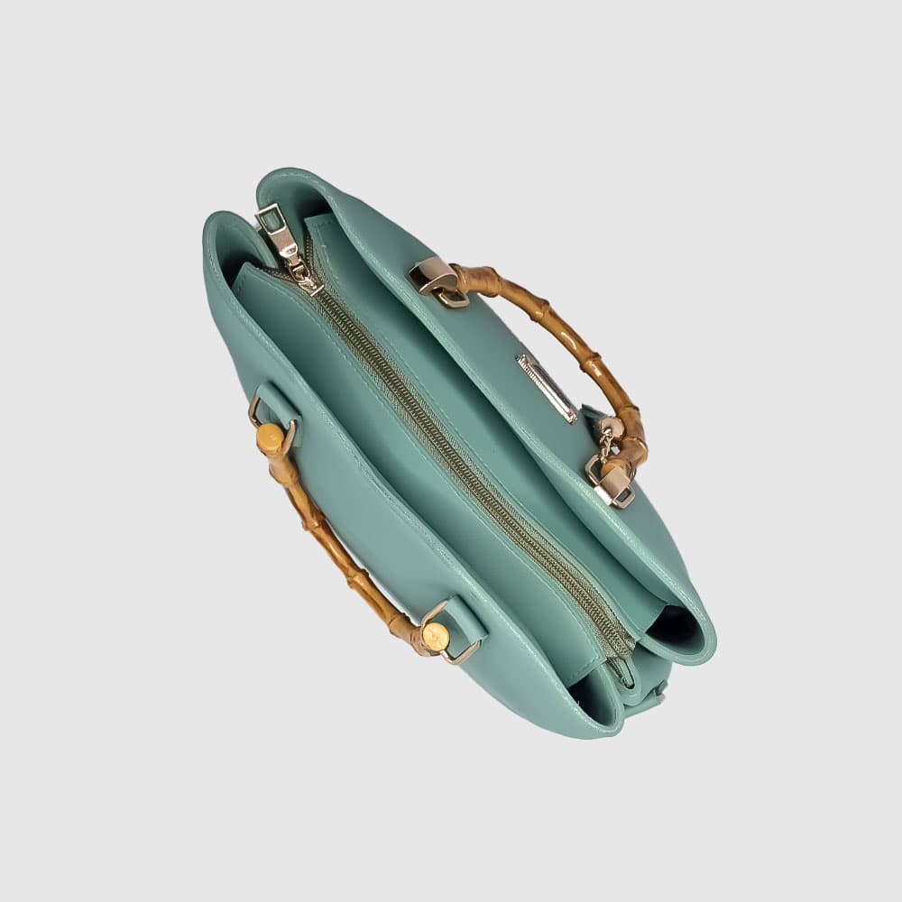 Bamboo Handle Purse Aqua Bamboo Handle Purse Aqua